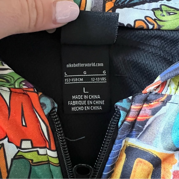NIKE Vintage Comic Pop Art Skater Grafitti Zip Up hoodie sz L - Picture 7 of 8